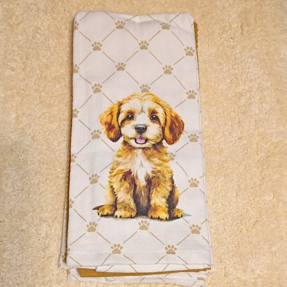 Copy ~NWT ~ Colordrift  COCKAPOO / CAVAPOO / GOLDENDOODLE 3-Pack Kitchen Towels - Picture 3 of 9